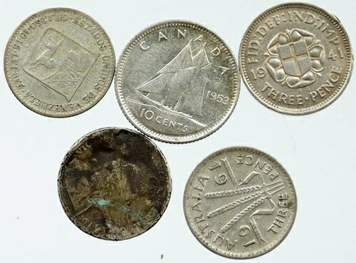 楽天WORLD RESOURCE【KING店】シルバーワールドコイン 5枚セット 本物コレクション ヴィンテージグループ お得ギフト i115644