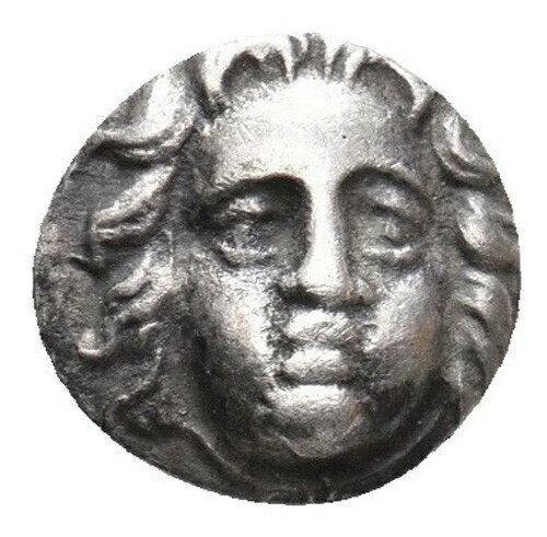 ピシディア - セルゲ シルバー オボル 紀元前 300 〜 190 年 ゴルゴネ アテナ ヘルメットをかぶったギリシャのコイン