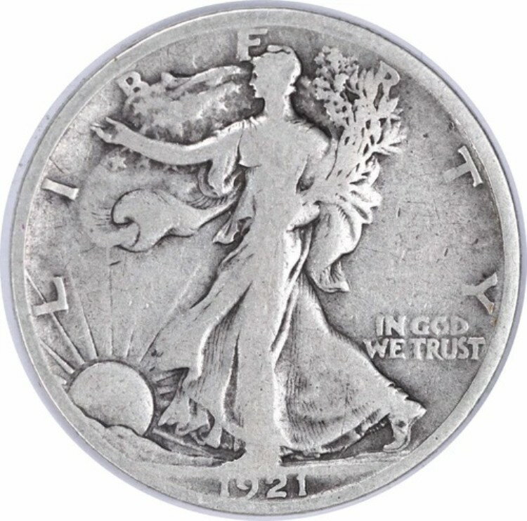 1921-S ウォーキング・リバティ・シルバー・ハーフドル VG 未認定 #338(3)