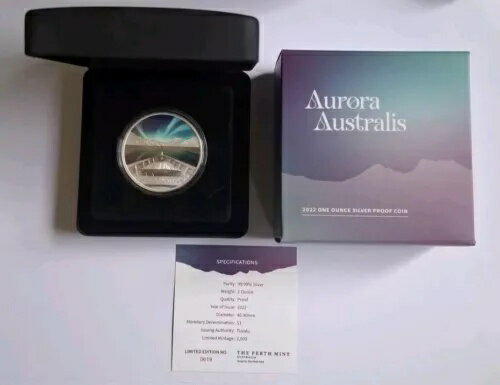 オーロラ・オーストラリス 2022 1オンス シルバー プルーフ 1ドルコイン - パース造幣局。限定版