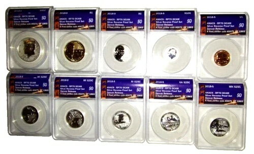 2018 S ANACS シルバー RP 70 DCAM 10コイン