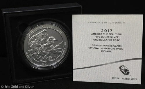 2017 ATB ジョージ・ロジャース・クラーク 5オンス シルバーコイン（箱・鑑定書付き）