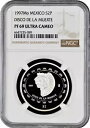 メキシコ 2 ペソ 1997、NGC PF69 UC、「テオティワカン - ディスコ デ ラ ムエルテ」銀貨