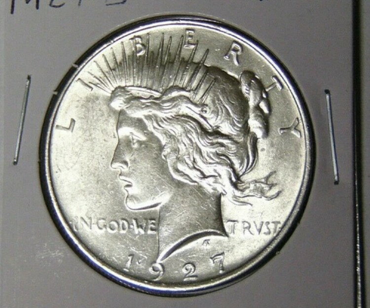 チョイス AU+ 1927-D ピース シルバー ダラー スライダー Unc デンバーミント (72021)