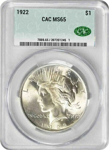 1922年ピースシルバーダラーMS65 CACG(3)