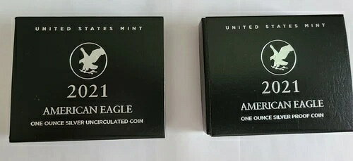 2021年 W アメリカン シルバー イーグル タイプ2「シルバーセット」プルーフ＆バーニッシュ(3)