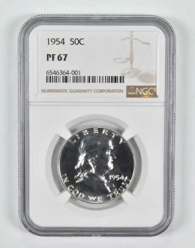 1954年 PF67 フランクリン ハーフダラー NGC ブラウンラベル(3)