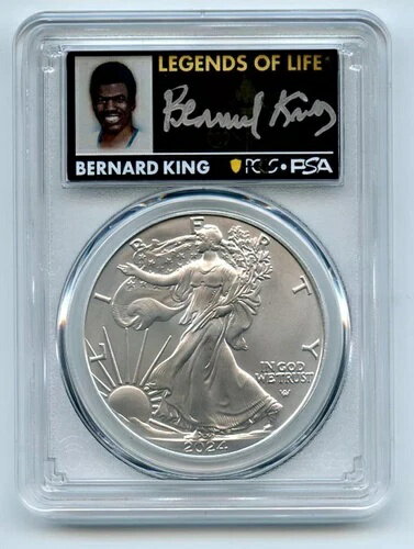 2024年製 PCGS MS70 シルバーイーグル ファーストストライク バーナードキング レジェンドオブライフ???????(3)