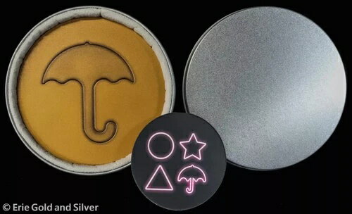 2022年 ニウエ イカゲーム ダルゴナ ハニカム傘型 2ピース 2オンス 銀貨