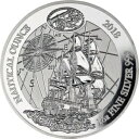 HMSエンデバー号 ノーティカルオンス 50フラン ルワンダ 2018年 1オンス 純銀プルーフコイン|詳細画像