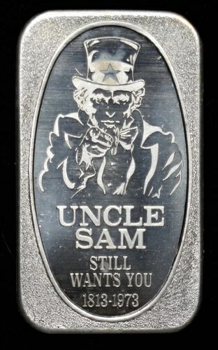 アンクル・サムはまだあなたを望んでいます 1813-1973 アメリカ合衆国 銀貨 1オンス 999 銀バー C716