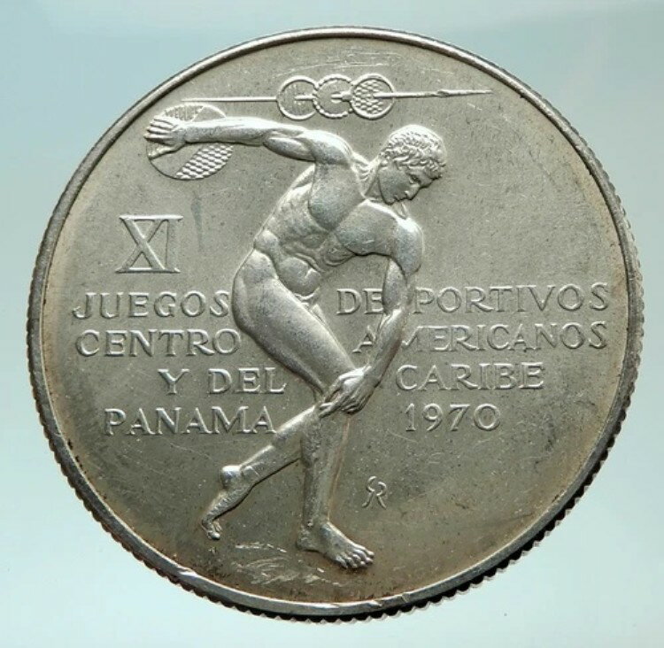 1970年 パナマオリンピックスタイルゲーム ギリシャの円盤投げ選手 銀貨 i75967