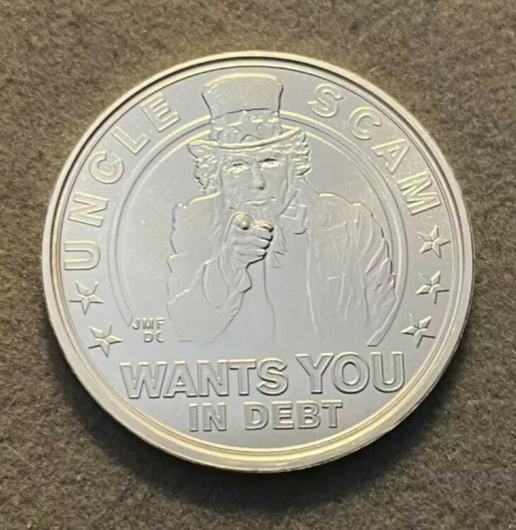 2010年 借金ピラミッドおじさん詐欺 ハードタイムズトークン PLシルバー 57枚のみ 鋳造 D. カー(3)