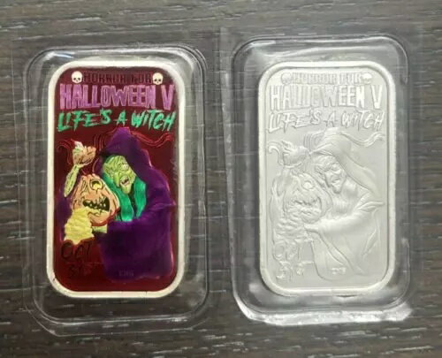 CMG ミント ウィッチホラー ハロウィン エナメル＆プルーフ 1オンス .999 シルバー 2枚セット