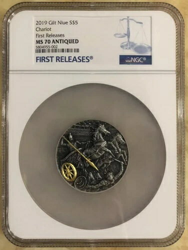 NGC MS70 ニウエ 2019 リドワン戦車 高浮き彫り アンティークシルバーコイン 2オンス