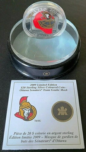2009年カナダ 20ドル銀貨 - オタワ・セネターズ ゴールキーパーマスク - 低鋳造数 #256