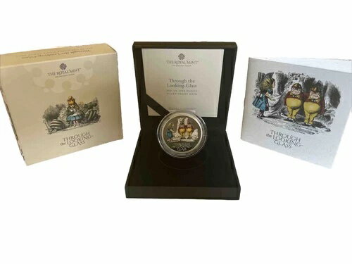 鏡の国のアリス 2021年 英国 1オンス シルバー プルーフ カラーコイン - COA 1895