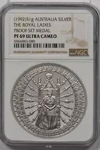 オーストラリア 1992年 メダル NGC PF 69UC シルバー ロイヤルレディース プルーフセット メダル 51g シルバー