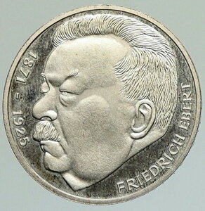 1975年 J ドイツ 政治家 フリードリヒ・エーベルト 古いプルーフ銀貨 5マルク i112113