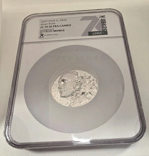 NGC 2022 クック島 20ドル シルバーバースト PF70 ウルトラカメオ 3オンス 銀貨 コレクターズアイテム
