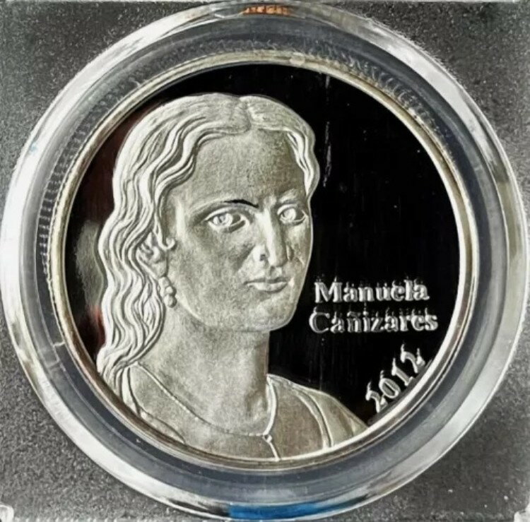 エクアドル スクレ 2012 マヌエラ・カニサレス PF69 シルバー プルーフ .999