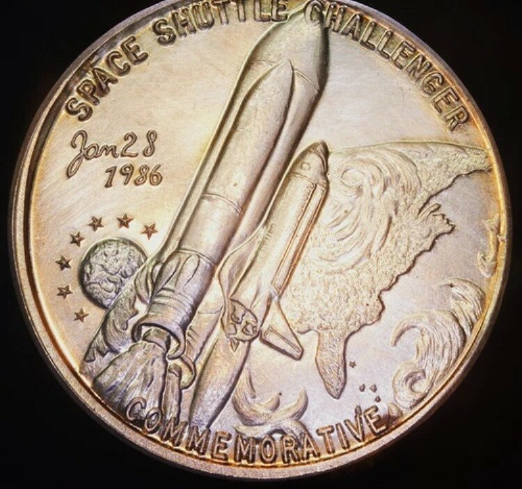 1986年 スペースシャトル チャレンジャー 通信用 シルバラード USA 1オンス 999 ファインシルバー ラウンド C4396