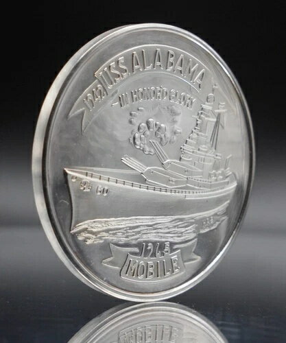 1965年 USSアラバマ駆逐艦 戦艦 H. アルビン・シャープ 41g 999 シルバーラウンド C4801