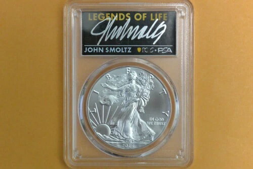 2016-(S) シルバーイーグル PCGS MS70 ジョン・スモルツ サイン入り サンフランシスコで鋳造