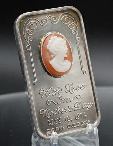 1974年 CEECO Mint 母の日カメオ 希少 1オンス 999 純銀バー ワオ!!!!!! C5451