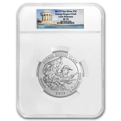 2017-P 5オンス シルバー ATB ジョージ・ロジャース・クラーク SP-70 NGC (FR/ER)