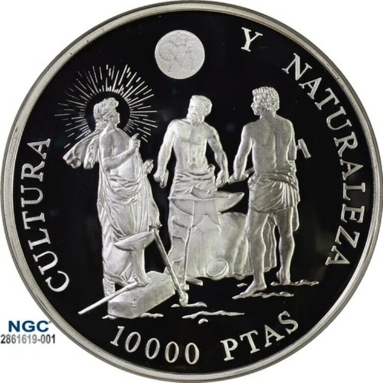 1995M スペイン 10K P ベラスケス フォージ オブ バルカン NGC PF 69 UC ケース +COA 付き トップグレード!