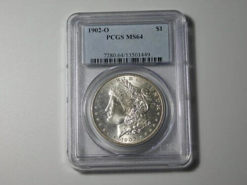 古い銀貨 1902年 O モルガン シルバードル PCGS MS64