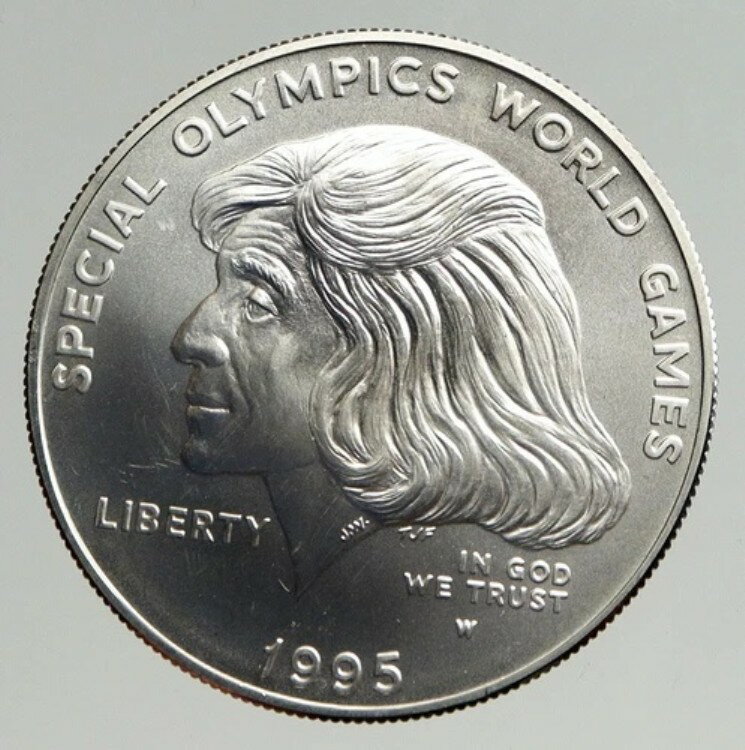 1995年 アメリカ ウェストポイント造幣局 スペシャルオリンピックス シルバードルコイン i93296