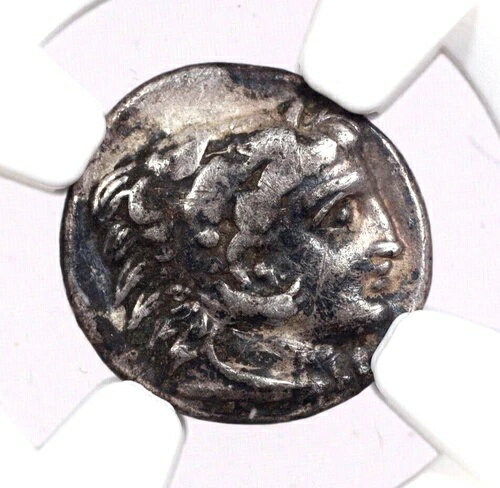 ミュシア、ペルガモン AR ディオボル ギリシャ銀貨 ヘラクレス/アテナ 紀元前3世紀 - NGC VF