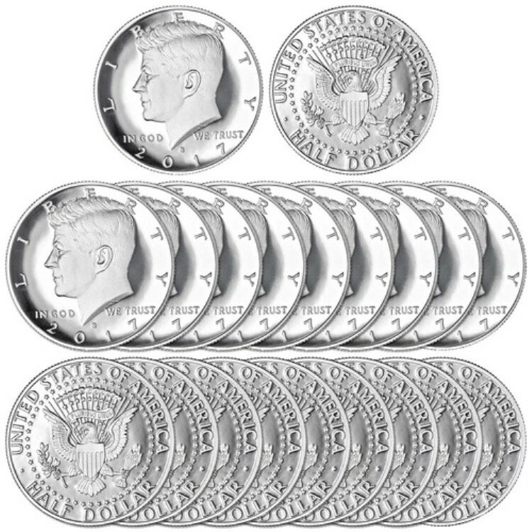 2017年 S ケネディ ハーフダラー ロール ジェム DCam CN-Clad プルーフ 20 米国コイン(3)