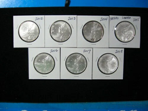 メキシコ オンザ 7 リベルタ 2012、13、14、15、16、17、18 すべて未流通 .999 シルバー