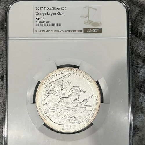 2017年 ジョージ・ロジャース・クラーク 5オンス シルバー クォーター .25 NGC SP 68