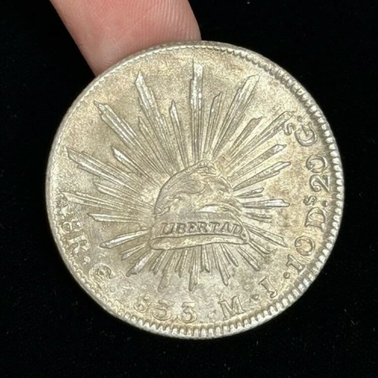 1833年 グアナファト MJ メキシコ シルバー 8レアル 日付後3点 ストレートJ