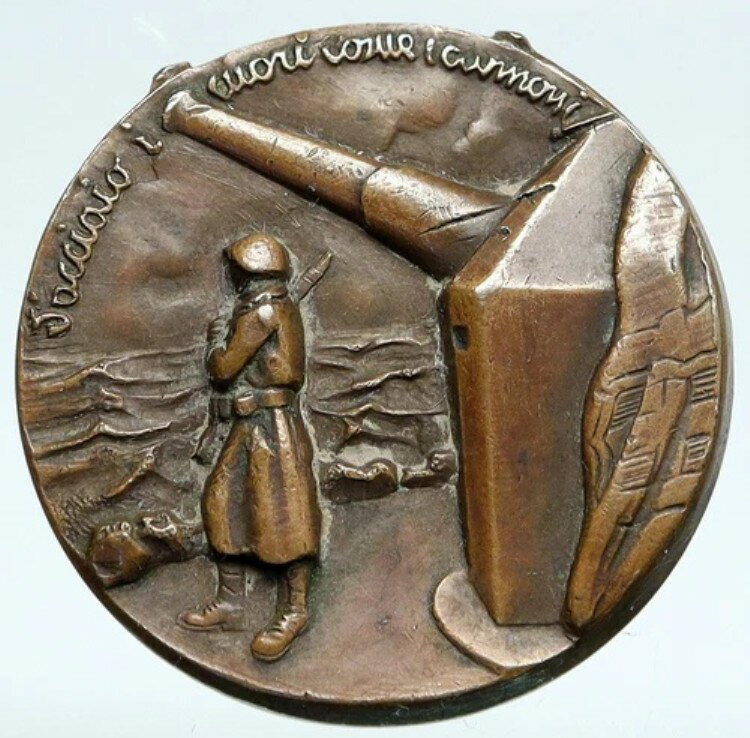 イタリア 第二次世界大戦 海軍 戦艦砲 古い ヴィンテージ イタリア メダル i89392