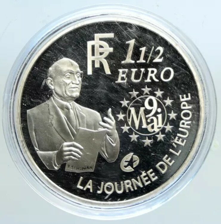 2006年 フランス 政治 ロベール・シューマン 勝利の証拠 銀貨 1 1/2ユーロ i113319