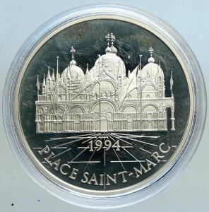 1994年 フランス ヴェネツィア サン・マルコ寺院 プルーフ銀貨 100フラン 15 ECU i113314