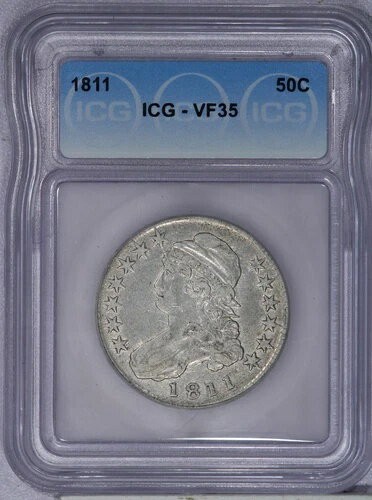 1811年 キャップドバスト ハーフドル 50セント ICG VF35