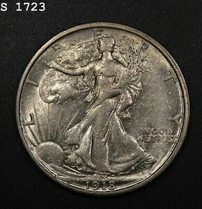 1918-S リバティウォーキング ハーフダラー「AU+ REV リムカット」*1点目以降送料無料*