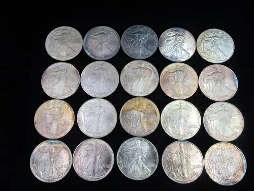 ミックス デーツ ロール トーン アメリカン シルバー イーグル 20 種類のデーツ 1 オンス シルバー 各