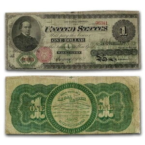 1862年 1.00ドル 法定通貨 サーモン・P・チェイス・ファイン (Fr#17A)