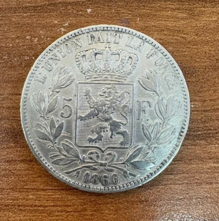 1866年 ベルギー 5フラン km 24 Fの後の点