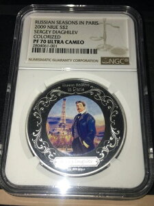2009年 ニウエ、パリのロシアの季節;1オンス .999Ag 3枚セット NGC**PF-70**