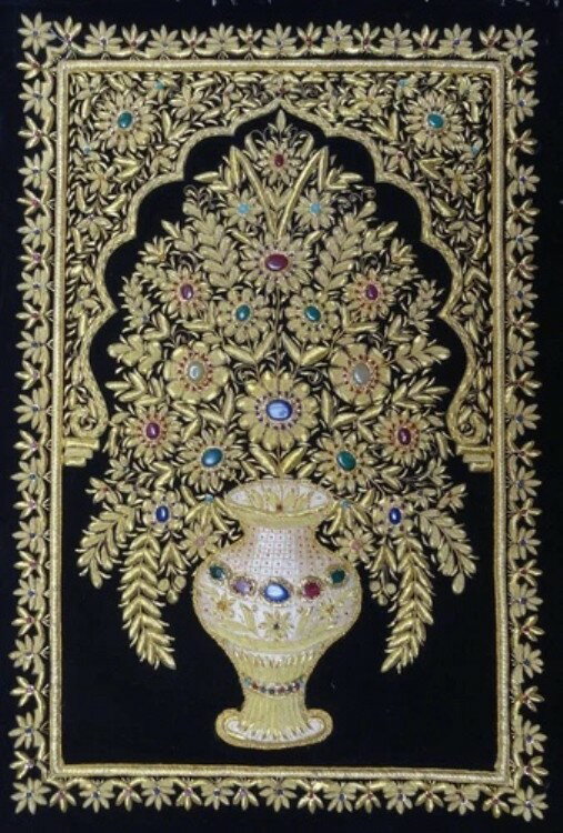 ブラックザリジュエル壁掛けカシミールゴールドハンドメイドインテリア装飾