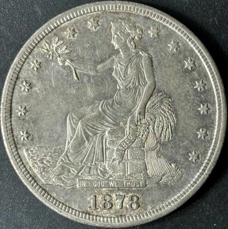 1878-S 1ドル貿易ドル - 未加工BU - 写真をご覧ください