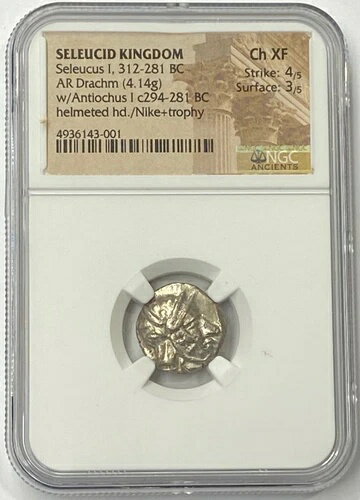 セレウコス朝 セレウコス1世 紀元前312-281年 銀ドラクマ NGC CHXF アレクサンダー3世以後